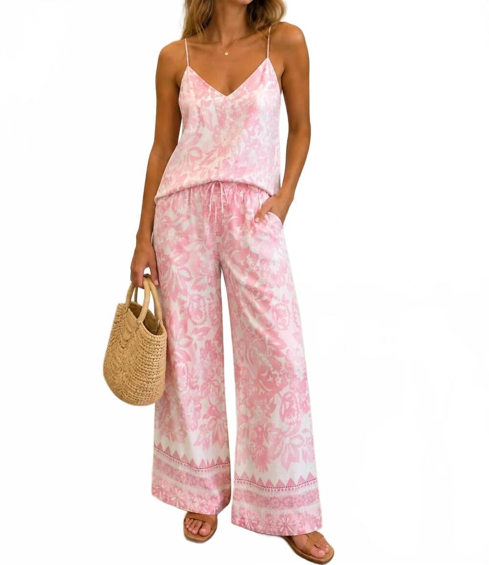 NEW MILIO MILANO women's lily floral tank top in blush